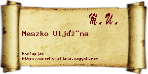 Meszko Uljána névjegykártya